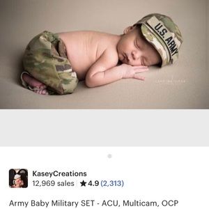 Newborn US army OCP pants and hat for newborn photoshoot newborn size